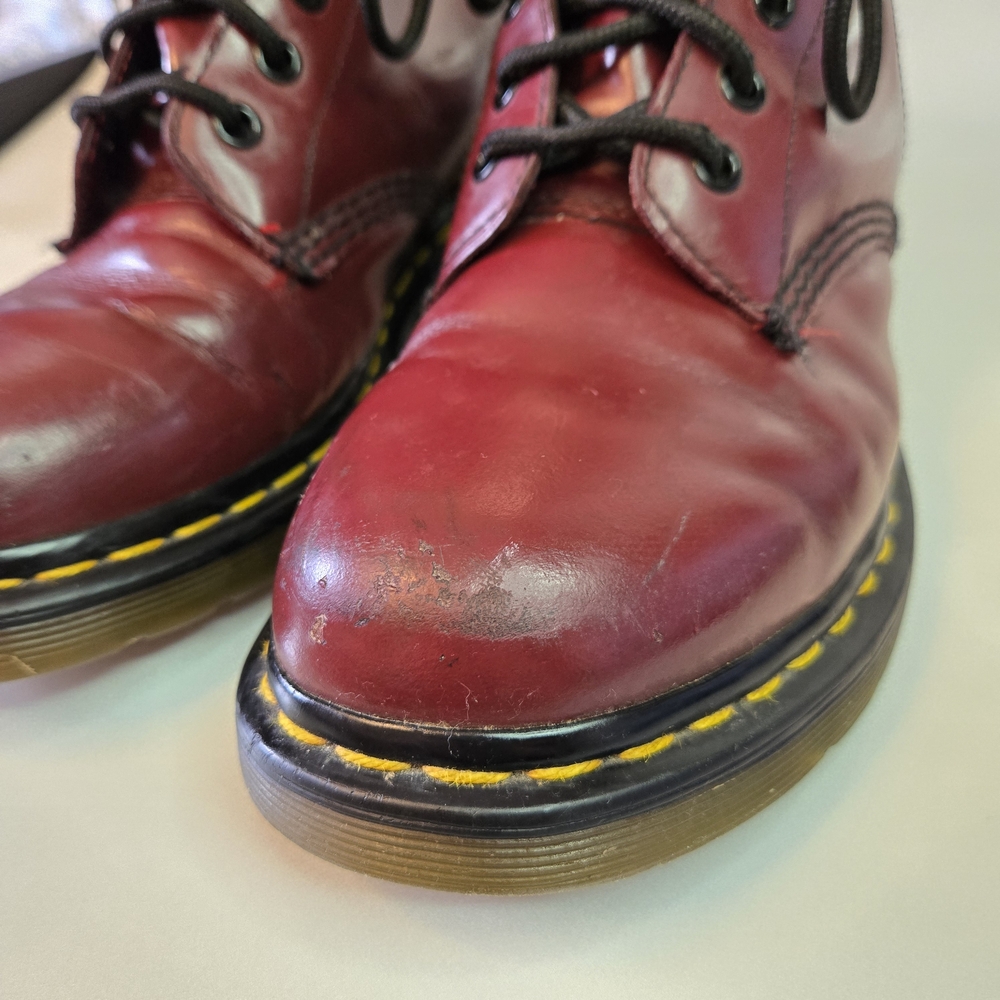 Dr. Martens Doc Martens Burgundy Leather 1460 Grunge Combat Boots 8 11821 - Picture 3 of 16